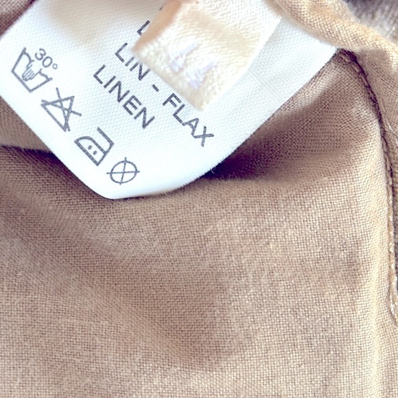 120% Lino Linen Pants. Pale Metallic Gold Sheen. Size 44/M - Picture 14 of 14